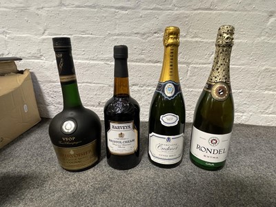 Lot 172 - Assorted spirits, brandies, and sparkling wines