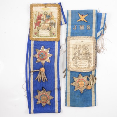 Lot 50 - Masonic interest - Oddfellows Manchester Unity branch sashes and collars
