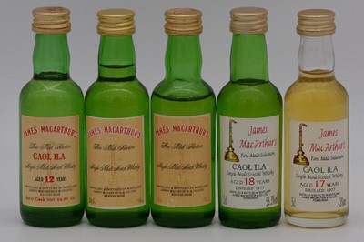 Lot 7 - James MacArthur's - Caol Ila, single Island malt whisky, five Fine Malt Select bottlings