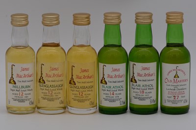 Lot 65 - James MacArthur's - single Highland malt whisky miniatures, six bottlings