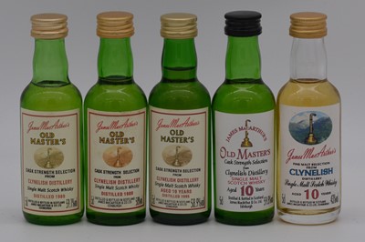 Lot 16 - James MacArthur's - Clynelish, single Highland malt whisky, five bottlings