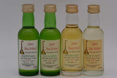 Lot 67 - James MacArthur's - four assorted single Speyside malt whiskies