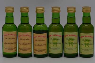 Lot 40 - James MacArthur / Mini Bottle Club - Set 1 - six limited edition whisky miniature bottlings