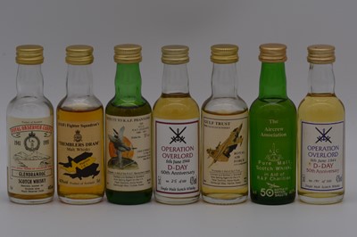 Lot 134 - RAF whisky miniature Commemoratives - seven assorted bottlings