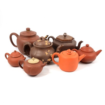Lot 7 - Seven Chinese redware teapots