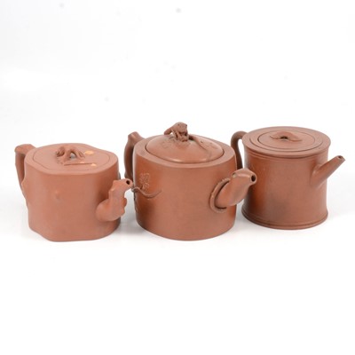 Lot 30 - Three Chinese redware teapots