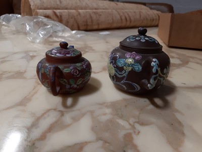 Lot 18 - Chinese redware teapots and a jug