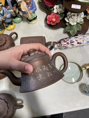 Lot 48 - Five Chinese redware teapots