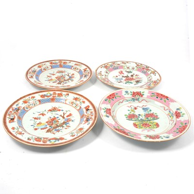 Lot 8 - Pair of Chinese soup plates and two famille rose plates