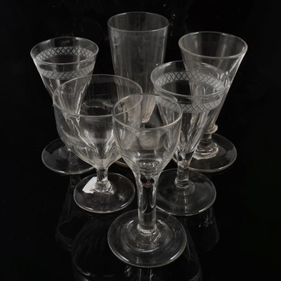 Lot 17 - George III style wine glass and other wines