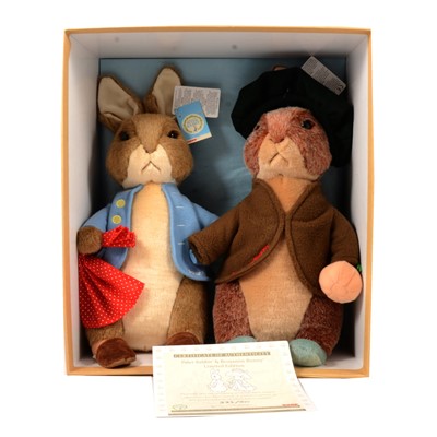 Lot 236 - Gund limited edition Peter Rabbit and Benjamin Bunny soft toys, 37cm, boxed.