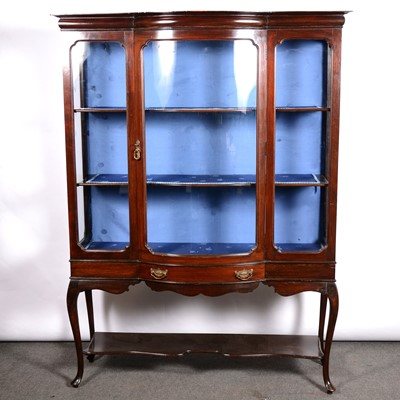 Lot 354 - Large mahogany bow-front display cabinet