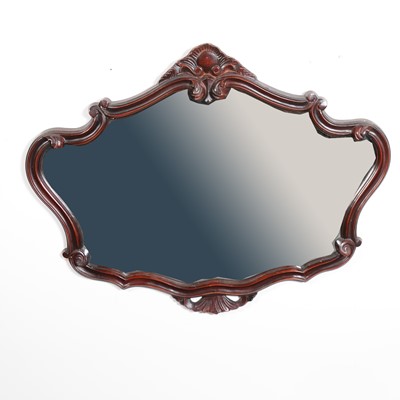 Lot 364 - Mahogany effect composition wall mirror