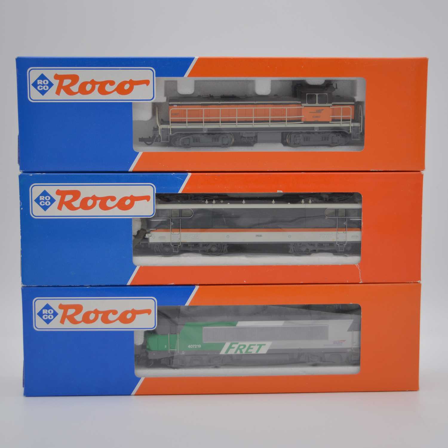 Lot 429 - Three Roco HO gauge model railway diesel locomotives.