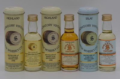 Lot 241 - Signatory Vintage - five assorted miniature whisky bottlings