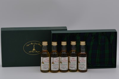 Lot 36 - James MacArthur's - a five miniature bottle presentation gift set of cask strength whisky