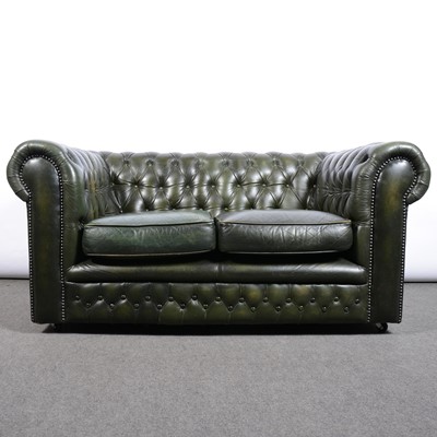 Lot 554 - Leather Chesterfield sofa