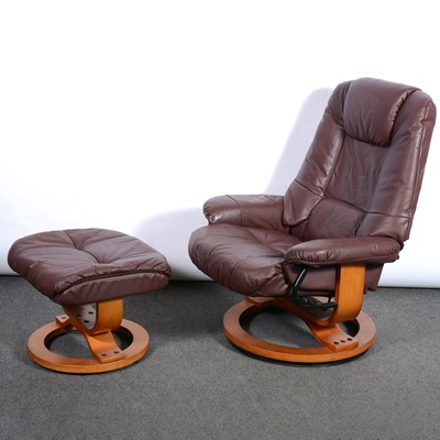 Lot 421 - Stressless chair and stool