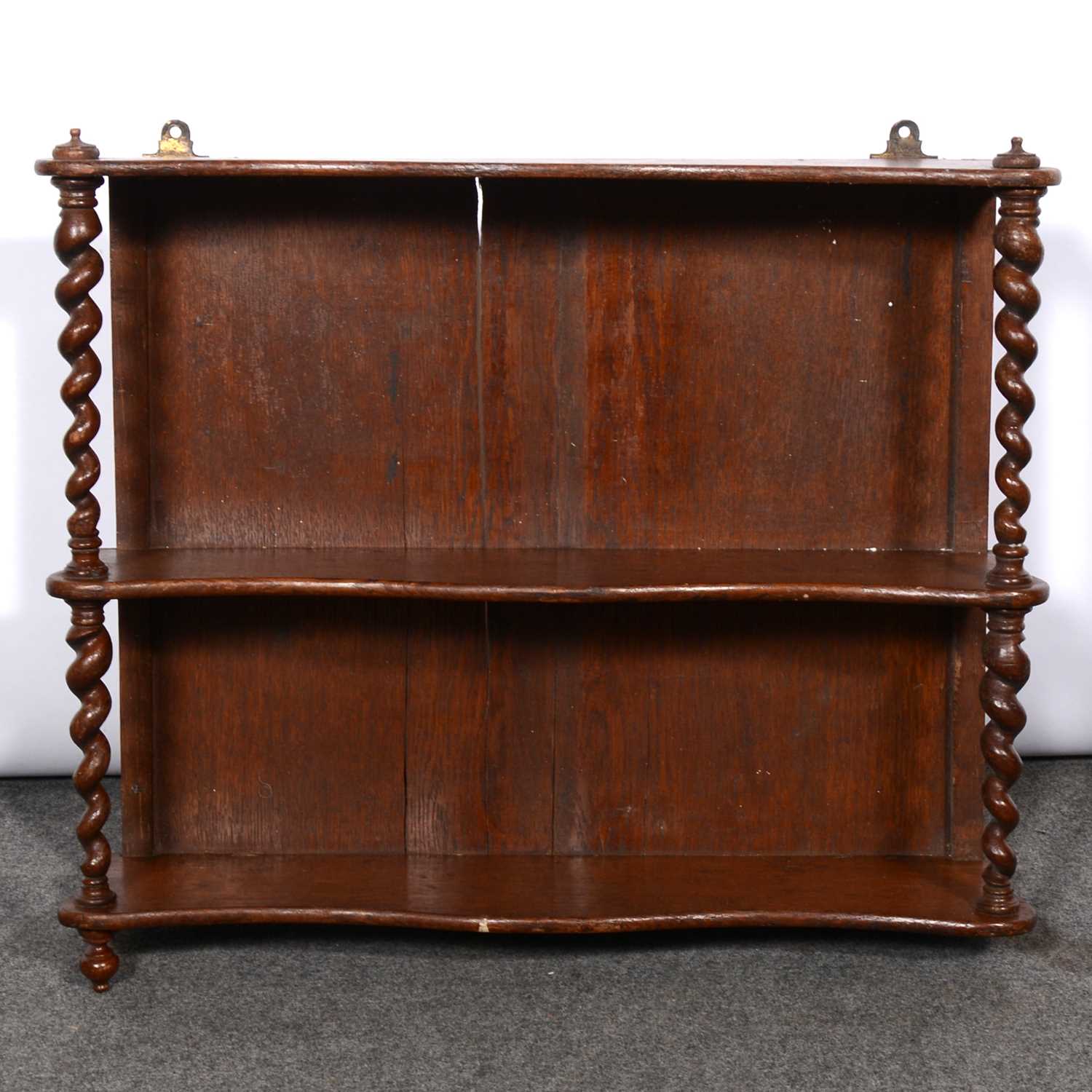 Lot 369 - Victorian oak wall shelves