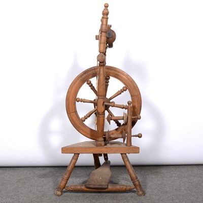 Lot 398 - Beech spinning wheel