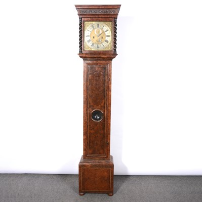 Lot 184 - Burr walnut longcase clock, William Riley, London