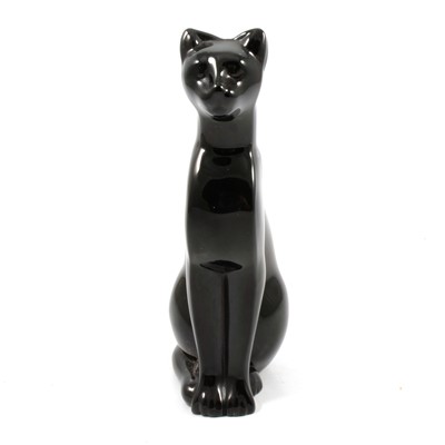 Lot 77 - Baccarat black glass model of a seated Egyptian cat