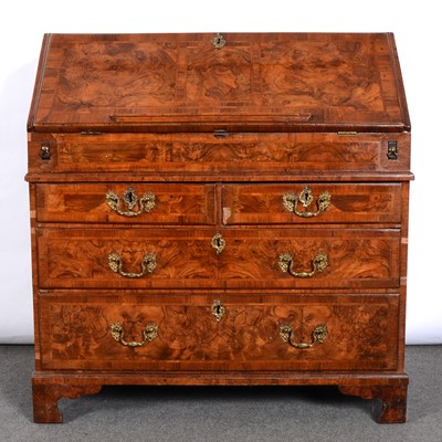 Lot 416 - George III walnut bureau