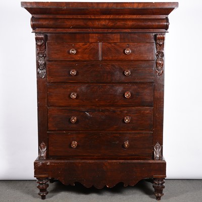 Lot 362 - Large Victorian mahogany and stained wood 'Scottish' chest of drawers