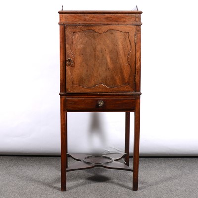 Lot 562 - Edwardian card table, pot cupboard and nursing chair