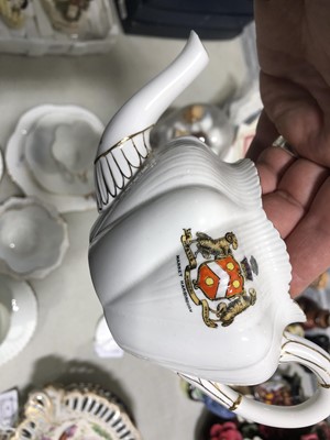 Lot 40 - Shelley crested china tea-for-two, Market Harborough town crest
