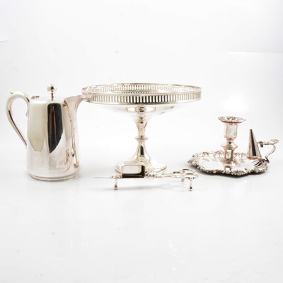 Lot 206 - Walker & Hall silver-plated tray, Unity Plate four-piece tea and coffee set, and other plated wares.