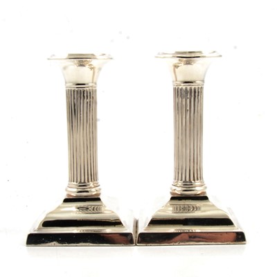 Lot 291 - Pair of silver candlesticks, Ellis & Co, Birmingham 1922.