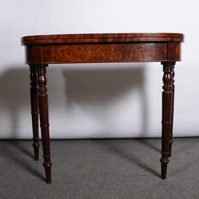 Lot 492 - George III mahogany bow-front card table