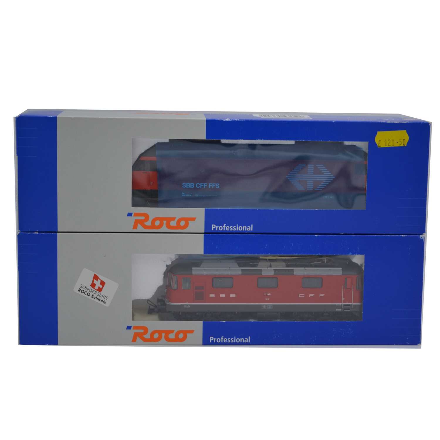 Lot 58 - Roco HO gauge model railway locomotives, two Swiss diesel engines.