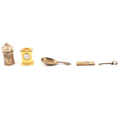 Lot 178 - Silver cigar cutter, William Manton, Birmingham 1979, and other small items.