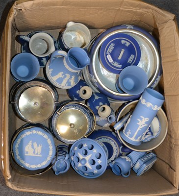 Lot 66 - Collection of Wedgwood blue jasperware