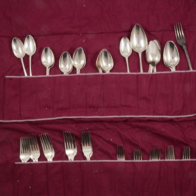 Lot 300 - A collection of Georgian and later Old English silver flatware.