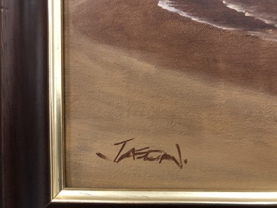 Lot 298 - Les 'Jason' Spence, ship at anchor.