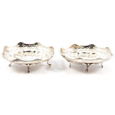 Lot 179 - Pair of silver bonbon dishes, Deakin & Francis, Birmingham 1916.