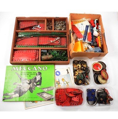 Lot 207 - Meccano, a selection of construction parts including gears, wheels, pullies etc