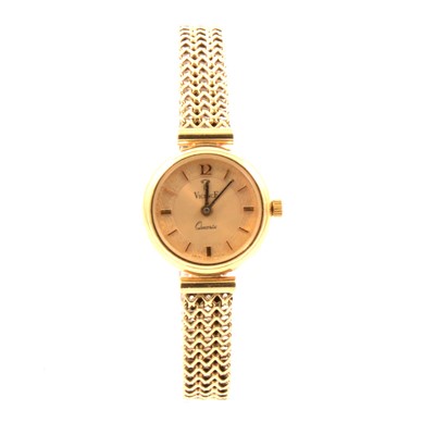 Lot 263 - Vicence - a lady's 9 carat yellow gold bracelet watch.