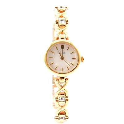 Lot 352 - A collection of lady's modern gold-plated bracelet watches.