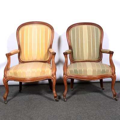 Lot 431 - Two pairs of hardwood framed Victorian style chairs