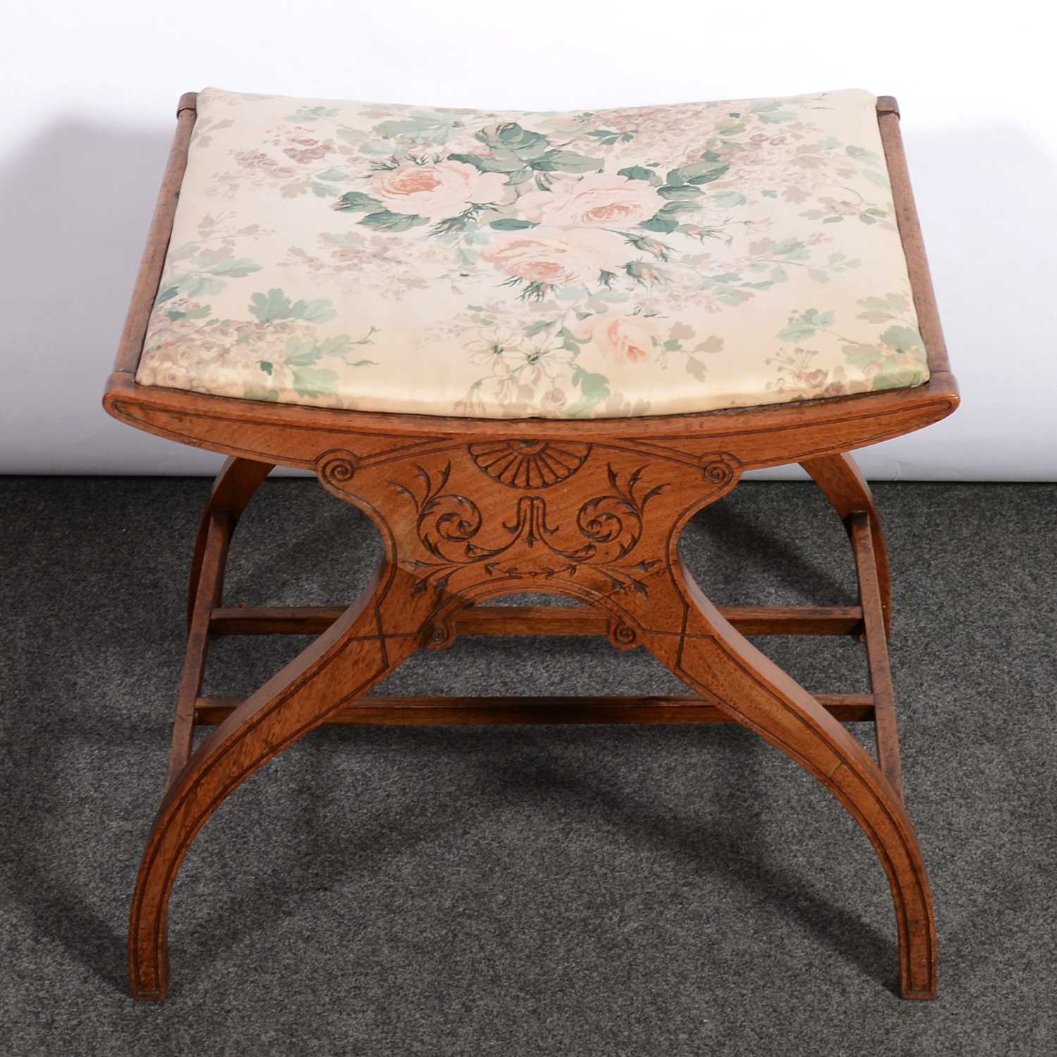 Mahogany dressing table stool