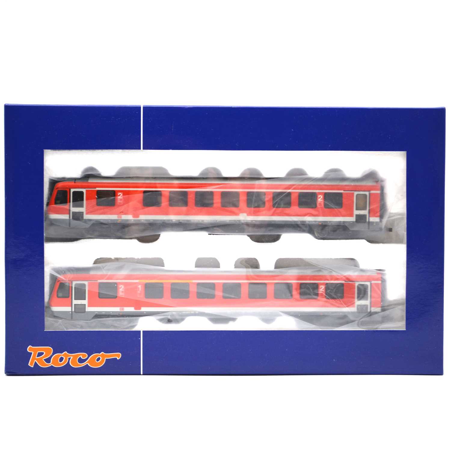 Lot 97 - Roco HO model railways ref 63013 railcar set DBAG 628/928, 2-car, boxed.