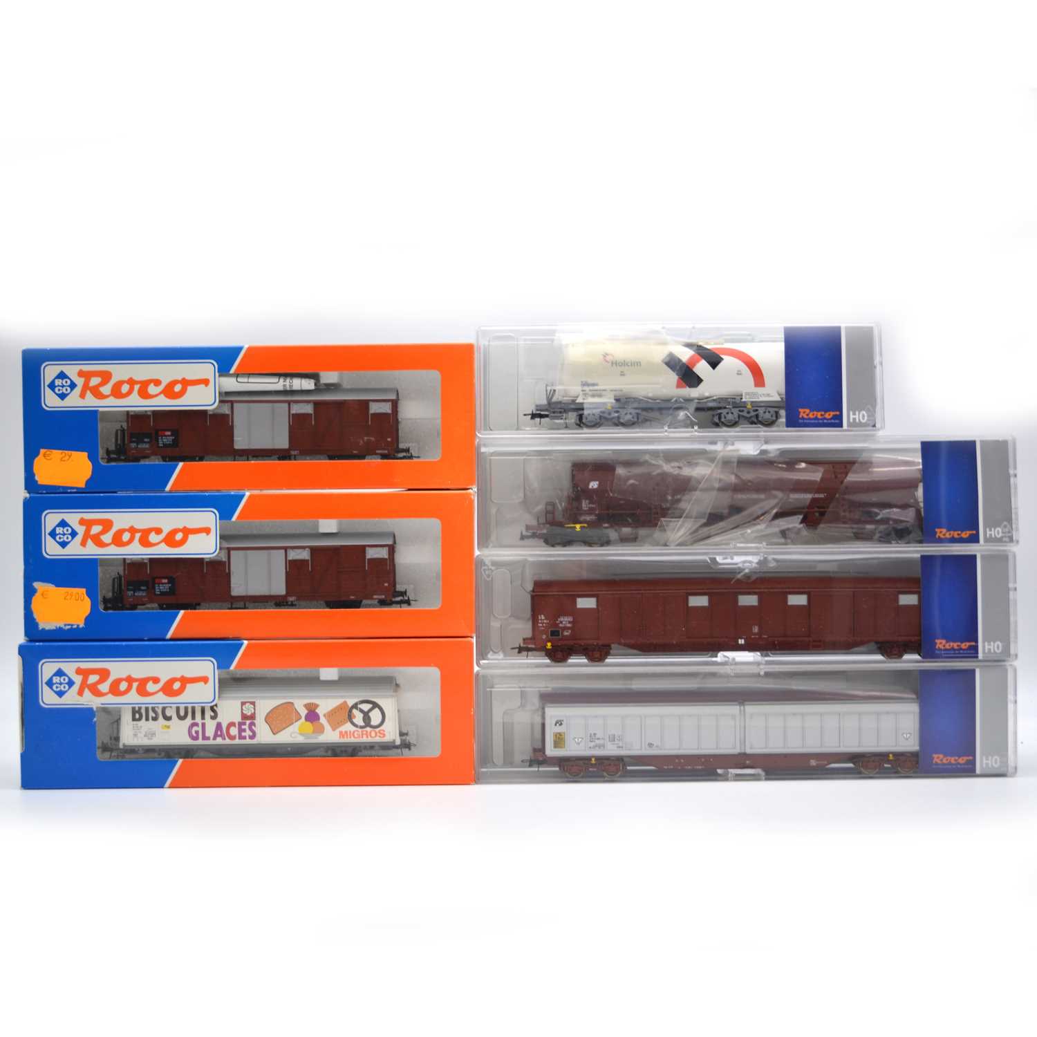 Wagons Roco Ho Lot 99 - Seven Roco HO model railway wagons