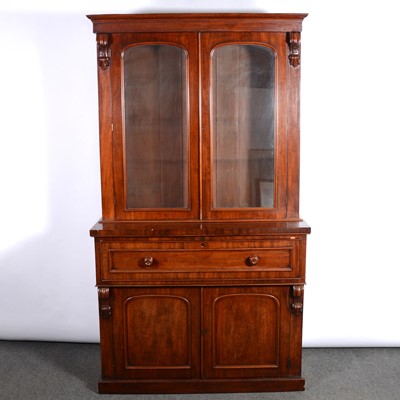 Lot 377 - Victorian mahogany bookcase secretaire