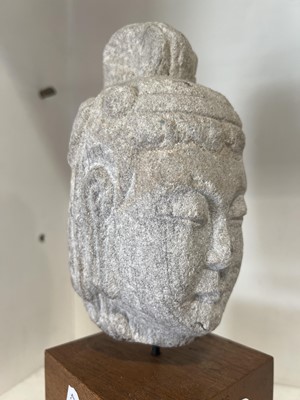 Lot 84 - Sino-Indian grey schist Buddha head.