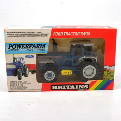 Lot 225 - Britains Farm toy, ref 9321 Ford TW35 tractor 'Powerfarm' motorised, boxed.