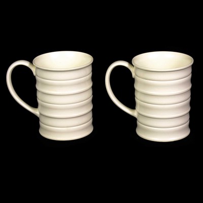 Lot 1044 - Keith Murray for Wedgwood, two ribbed tankards